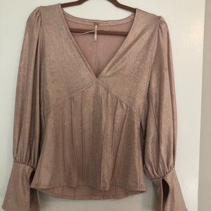 Free people Pink Low neck disco top